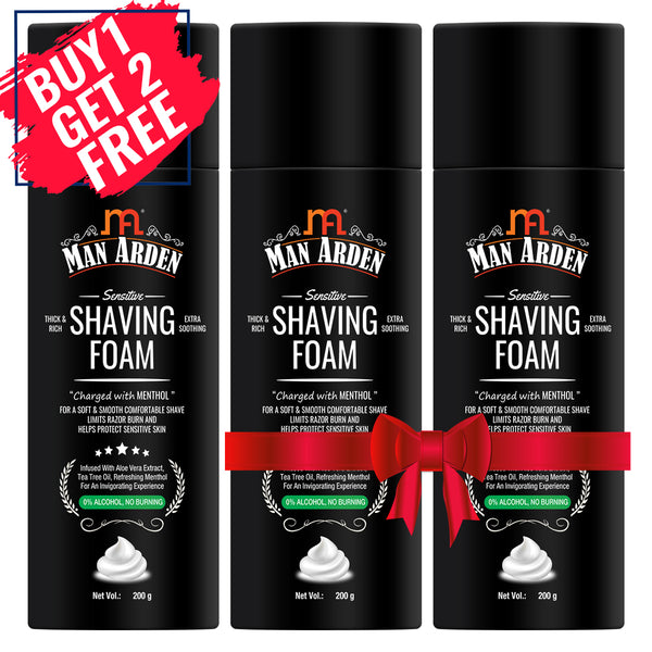 Shaving Foam For Sensitive Skin, 200g - Buy 1 Get 2 Free