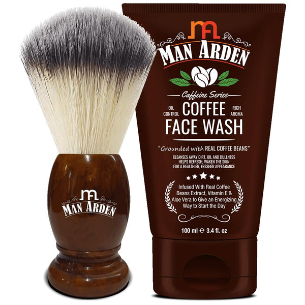 Vintage Finish Premium Shaving Brush + Coffee Face Wash 100ml