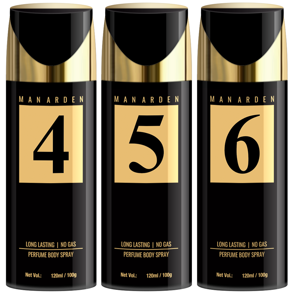 4, #5 and #6 Deodorant, No Gas Deo for Men, 120ml Each – Manarden